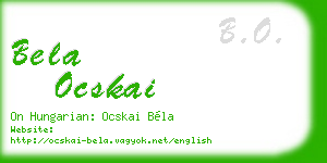bela ocskai business card